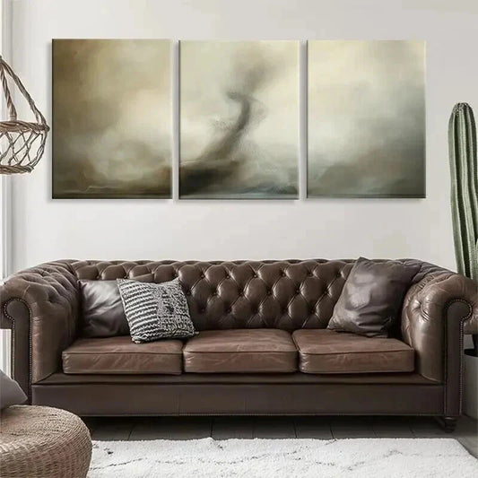 3pcs Dreamy Abstract Swirling Clouds Perfect Wall Art Set Canvas Framed 40x60cm - High Quality Print 100% Australian Made Wall Canvas Ready to Hang