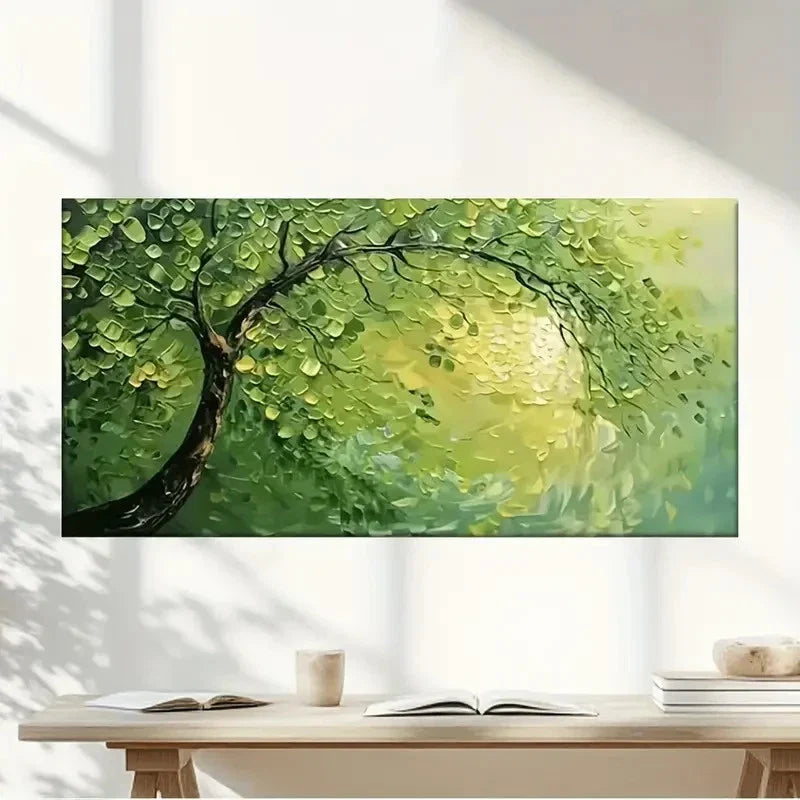 Leafy Tree Nature Perfect Wall Art Canvas Office Home Room Framed 120x60cm