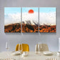 3pcs Sunset Mountain White Clouds Blue Sky Metal Print Ready to Hang Art