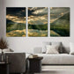 3pcs Mountain Lake Sunset Sunlight Breaking Metal Print Ready to Hang Art