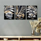 3pcs Golden Black Modern Trendy Golden Metal Print Ready to Hang Art