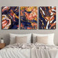 3pcs Modern Luxury Abstract Blue & Red Marble Wall Art Set Canvas Framed 40x60cm - High Quality Print 100% Australian Made Wall Canvas Ready to Hang