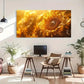 Warm Sunlight & Golden Petals Wall Art Canvas Office Home Room Framed 120x60cm