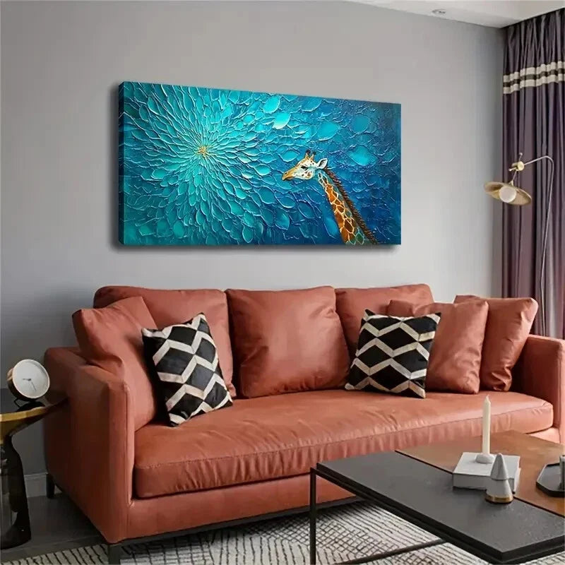 Touch Vibrant Blue Flowers Wall Art Canvas Office Home Room Framed 120x60cm