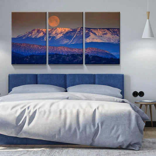 3pcs Moonlit Mountain Versatile Metal Print Ready to Hang Art