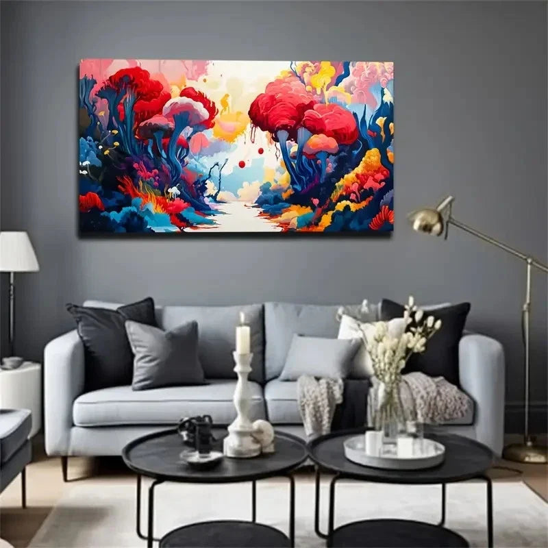 Blocks & Red Balls Abstract Wall Art Canvas Office Home Room Framed 120x60cm