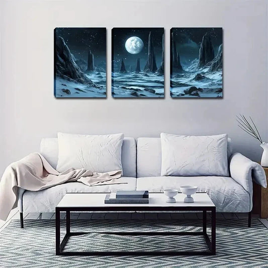 3pcs Realistic Rocky Landscape Wall Art Set Canvas Framed 40x60cm - High Quality Print 100% Australian Made Wall Canvas Ready to Hang