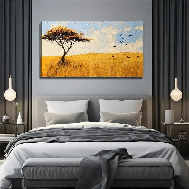 Bohemian African Perfect Wall Art Canvas Office Home Room Framed 80x45cm