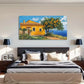 Contemporary Vintage Orange Wall Art Canvas Office Home Room Framed 120x60cm
