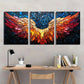 3pcs Angel Wings Pattern Bright Acrylic Metal Print Ready to Hang Art