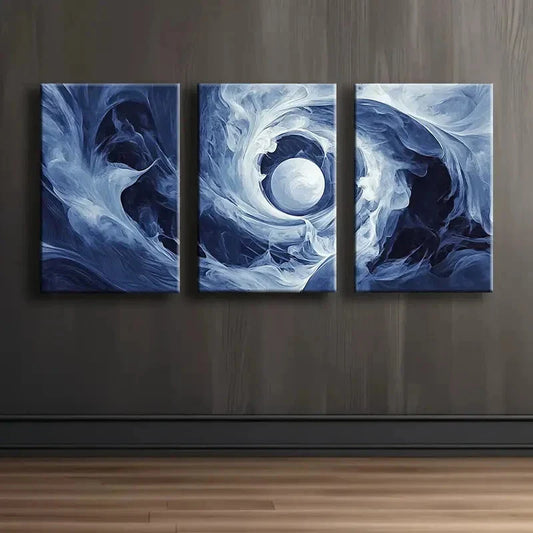 3pcs Abstract Digital Dark Light Perfect Wall Art Set Canvas Framed 40x60cm - High Quality Print 100% Australian Made Wall Canvas Ready to Hang
