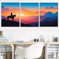 3pcs  beautiful vibrant Sunset Rider nature  Wall Art Set Canvas Framed 40x60cm - High Quality Print 100% Australian Made Wall Canvas Ready to Hang