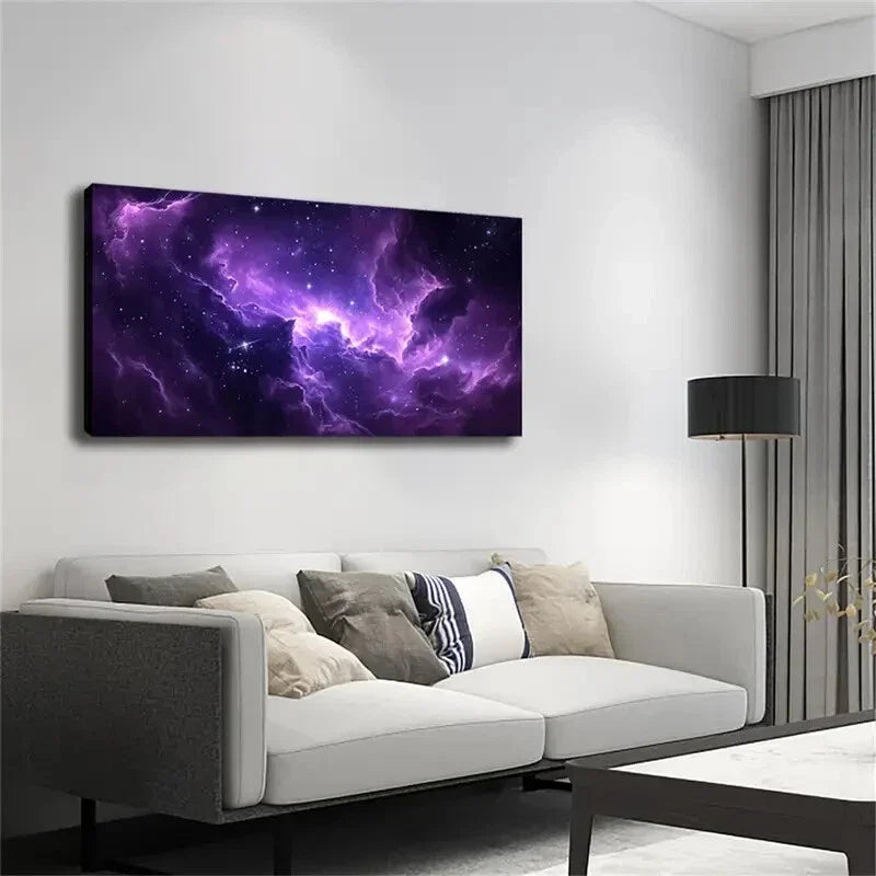 Universe And Nebulae Abstract Wall Art Canvas Office Home Room Framed 80x45cm