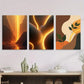 3pcs Vibrant Wall Art Triptych with Fiery Orange Metal Print Ready to Hang Art