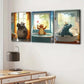 3pcs Cute Animal Hippopotamus Cow Crocodile Blue Wall Art Set Canvas Framed 40x60cm - High Quality Print 100% Australian Made Wall Canvas Ready to Hang