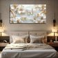 Golden Butterfly & White Flower Wall Art Canvas Office Home Room Framed 120x60cm