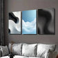 3pcs Modern Abstract Wave Patterns in Black Wall Art Set Canvas Framed 40x60cm - High Quality Print 100% Australian Made Wall Canvas Ready to Hang