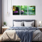 3pcs  purple Flowers & Serene Waters Wall Art Set Canvas Framed 40x60cm - High Quality Print 100% Australian Made Wall Canvas Ready to Hang