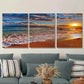 3pcs Beach Sunset Ocean with Sandy Shore Wall Art Set Canvas Framed 40x60cm - High Quality Print 100% Australian Made Wall Canvas Ready to Hang