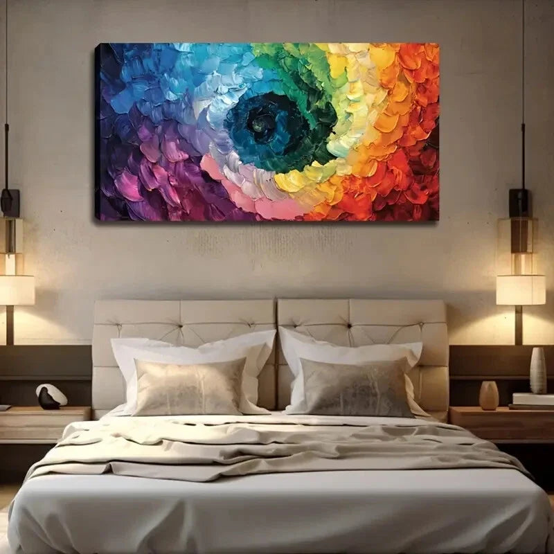 Colorful Swirl Design Modern Wall Art Canvas Office Home Room Framed 120x60cm