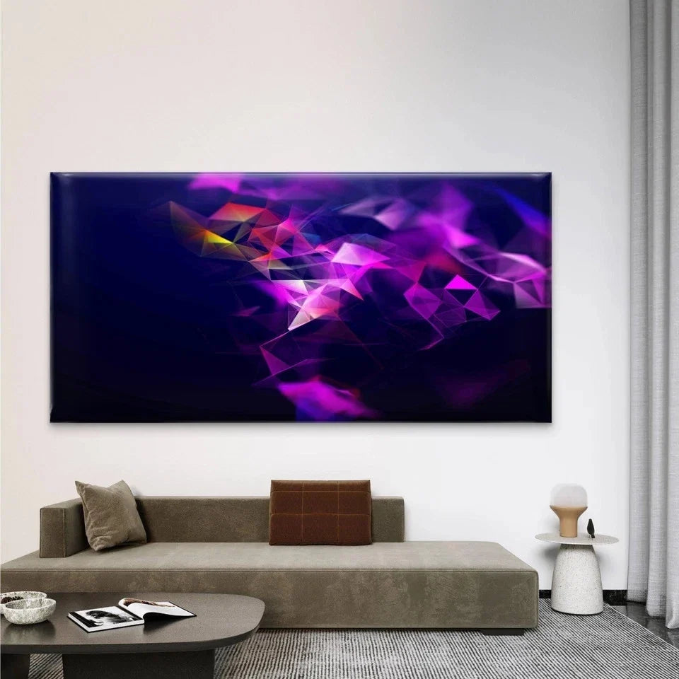Purple and Pink Diamonds Wall Art Canvas Office Home Room Framed 80x45cm