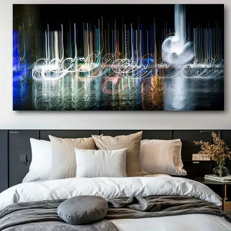 Abstract Motion Lines Colorful Wall Art Canvas Office Home Room Framed 120x60cm