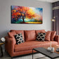 Vibrant Tree Colorful Leaves Wall Art Canvas Office Home Room Framed 120x60cm