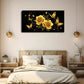 Golden Roses & Butterflies Wall Art Canvas Office Home Room Framed 120x60cm