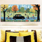3pcs London Taxi Scene Prints Metal Print Ready to Hang Art