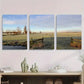 3pcs Tranquil Rural Field with Windmill, Nature Metal Print Ready to Hang Art