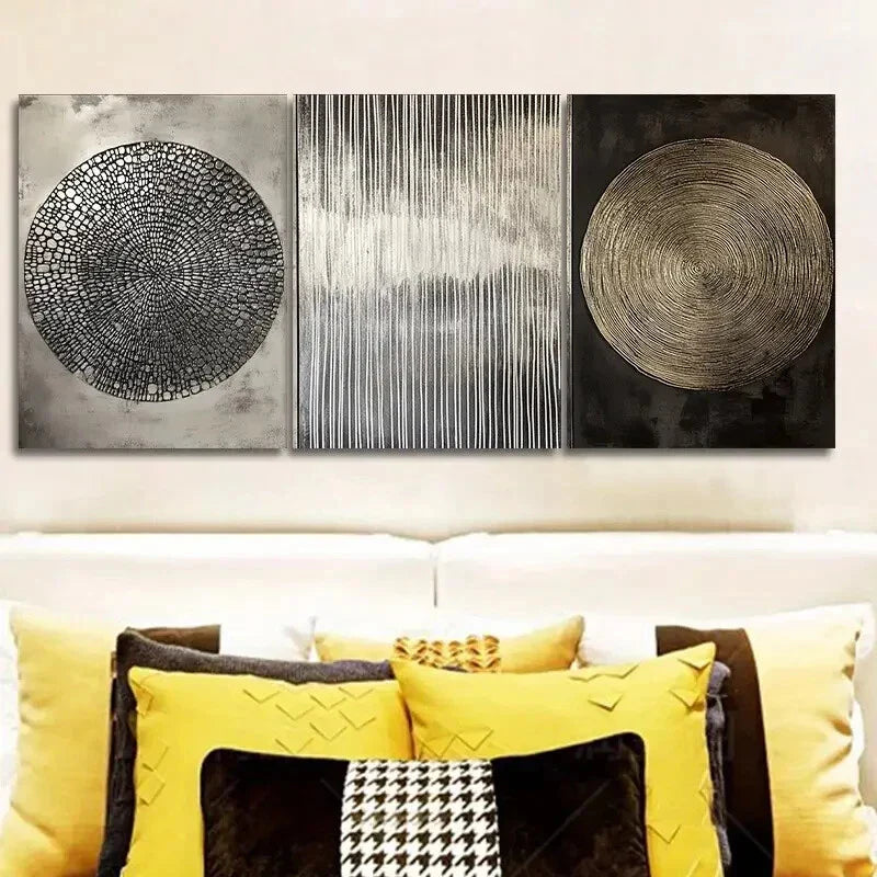 3pcs Three different textures Metal Print Ready to Hang Art