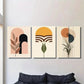 3pcs Modern Abstract Boho Style Yellow Metal Print Ready to Hang Art