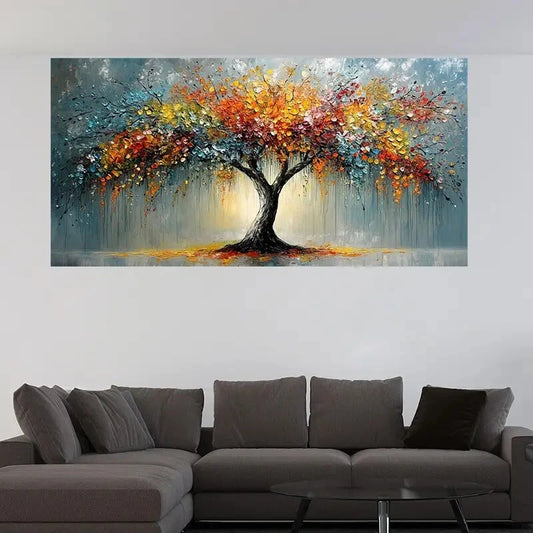 Fashion Tree Contemporary Décor Wall Art Canvas Office Home Room Framed 80x45cm