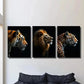 3pcs Tiger Lion & Leopard Animal Portraits Wall Art Set Canvas Framed 40x60cm - High Quality Print 100% Australian Made Wall Canvas Ready to Hang