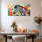 Abstract Zebra Colorful Floral Wall Art Canvas Office Home Room Framed 120x60cm