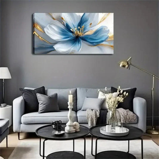 Big Flower With Petals Wall Art canvas office home room framed 120x60cm