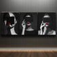 3pcs Modern Black and White Woman with Red Wall Art Set Canvas Framed 40x60cm - High Quality Print 100% Australian Made Wall Canvas Ready to Hang