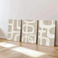 3pcs Abstract Geometric Beige Brown White Line Wall Art Set Canvas Framed 40x60cm - High Quality Print 100% Australian Made Wall Canvas Ready to Hang
