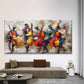 Jazz Musician Playing The Cello Wall Art Canvas Office Home Room Framed 80x45cm