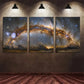 3pcs Milky Way Golden Blue Green Metal Print Ready to Hang Art