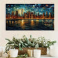 Modern Abstract Cityscape Wall Art Canvas Office Home Room Framed 80x45cm