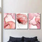 3pcs Abstract Gold Lined Pink Flowers & Design Wall Art Set Canvas Framed 40x60cm - High Quality Print 100% Australian Made Wall Canvas Ready to Hang