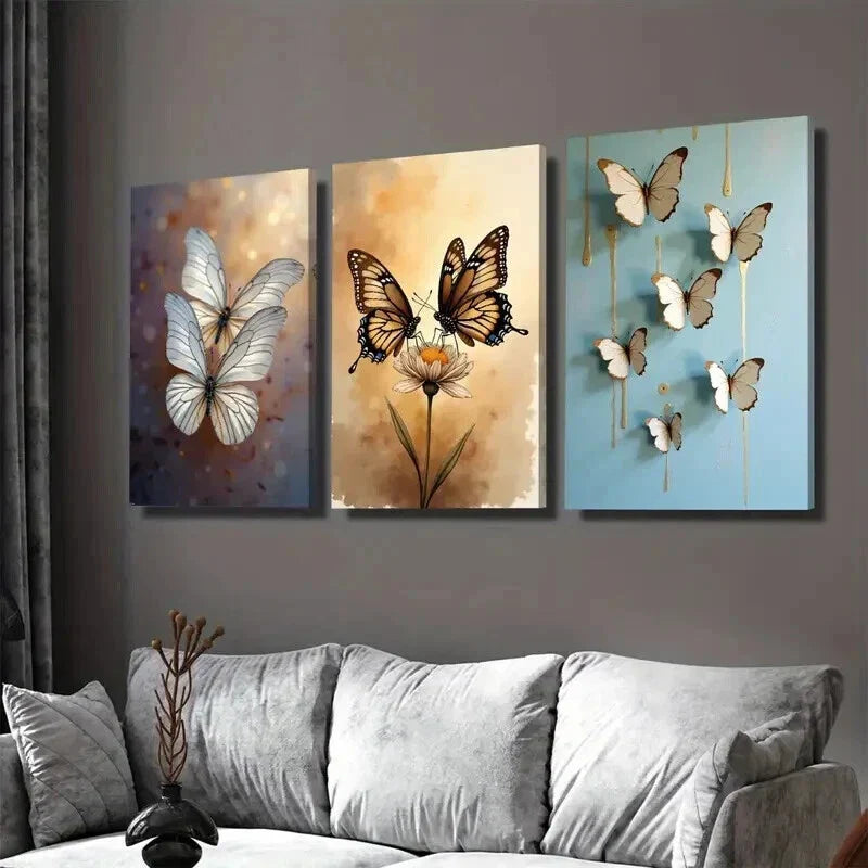 3pcs Dog Portraits & Dandelion Animals Wall Art Set Canvas Framed 40x60cm - High Quality Print 100% Australian Made Wall Canvas Ready to Hang