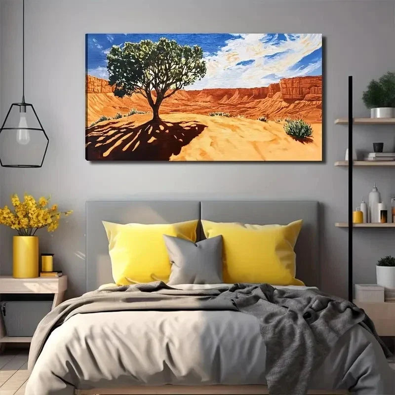 Vibrant Tree Of Life Modern Wall Art Canvas Office Home Room Framed 120x60cm