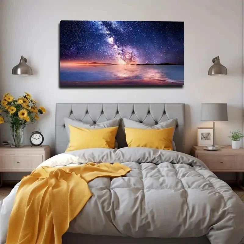 Galaxy And Night Sky Wall Art Canvas Office Home Room Framed 120x60cm