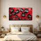Red & Black Abstract Floral Wall Art Canvas Office Home Room Framed 120x60cm