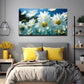 Blooming White Chrysanthemums Wall Art Canvas Office Home Room Framed 80x45cm