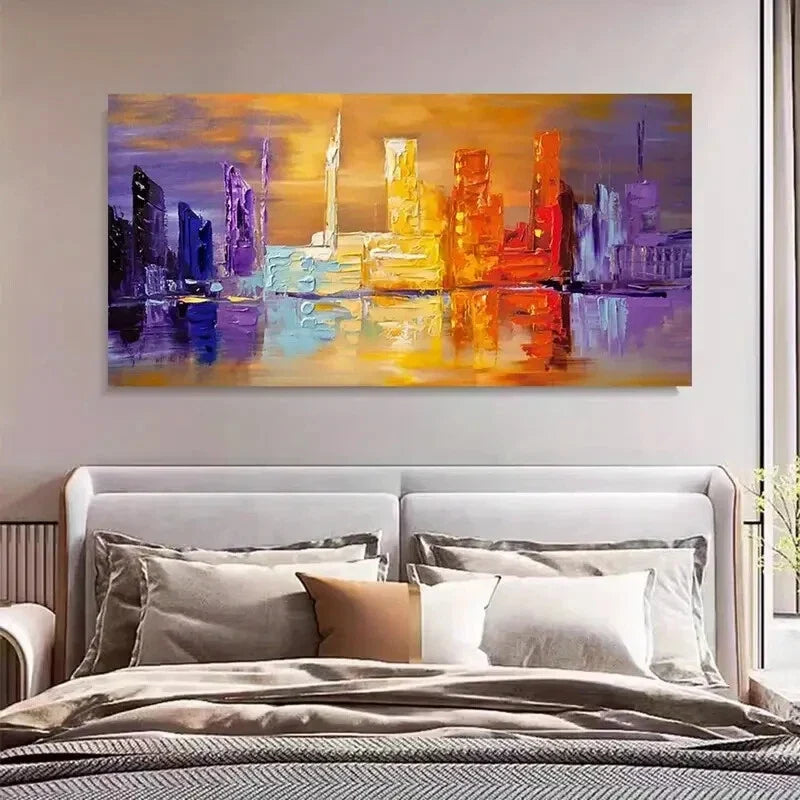 Multicolor Urban Architecture Wall Art Canvas Office Home Room Framed 120x60cm