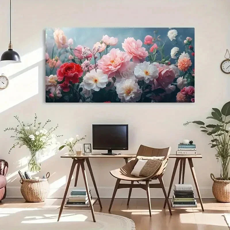 Fantasy Flower Petals Delicate Wall Art Canvas Office Home Room Framed 120x60cm