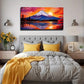 Vibrant Snow Mountain Sunset Wall Art Canvas Office Home Room Framed 120x60cm